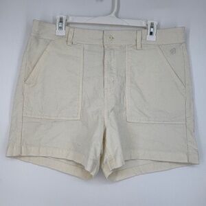 Hang Ten Womens Size 12 Shorts Ivory Corduroy Cotton Spandex Pockets Beach Surf